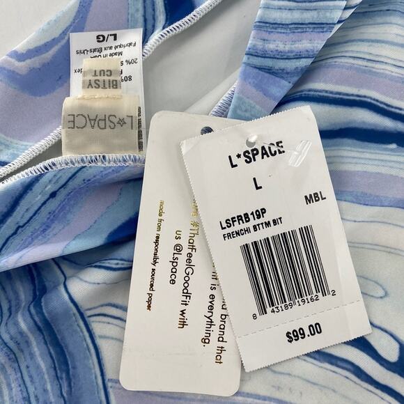 L SPACE MARBLE FRENCH BIKINI BOTTOM | L - Picture 3 of 7